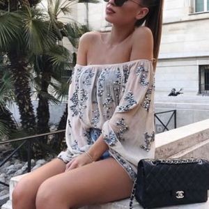 Zara Embroidered Bodysuit